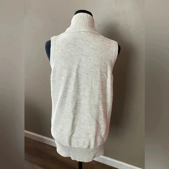 GAP open cardigan sweater shawl collar textured cream ivory cotton women’s sz M - Picture 6 of 15